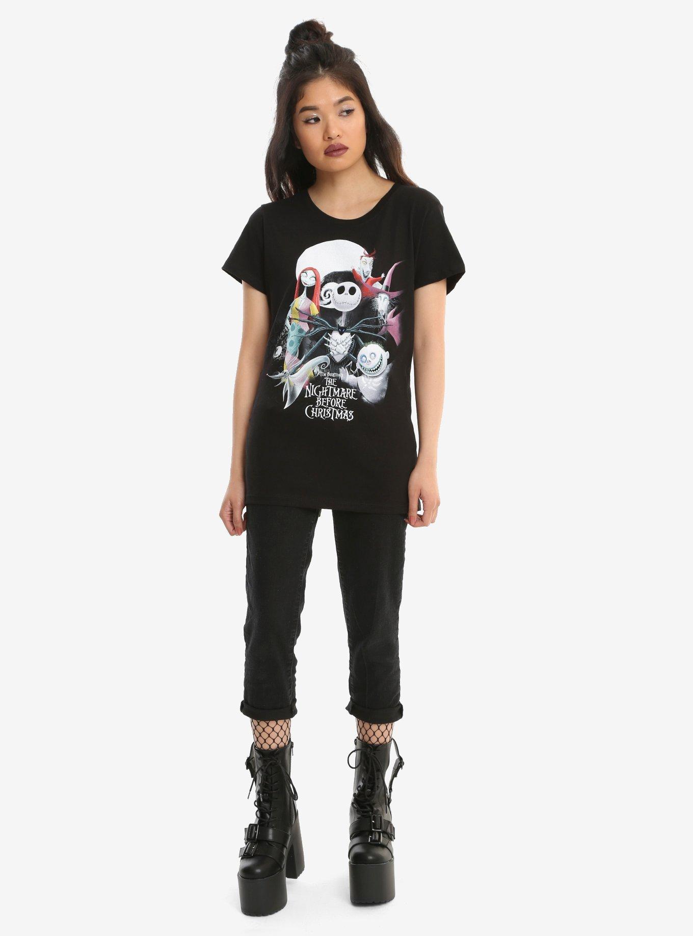 The Nightmare Before Christmas Characters Girls T-Shirt, BLACK, alternate