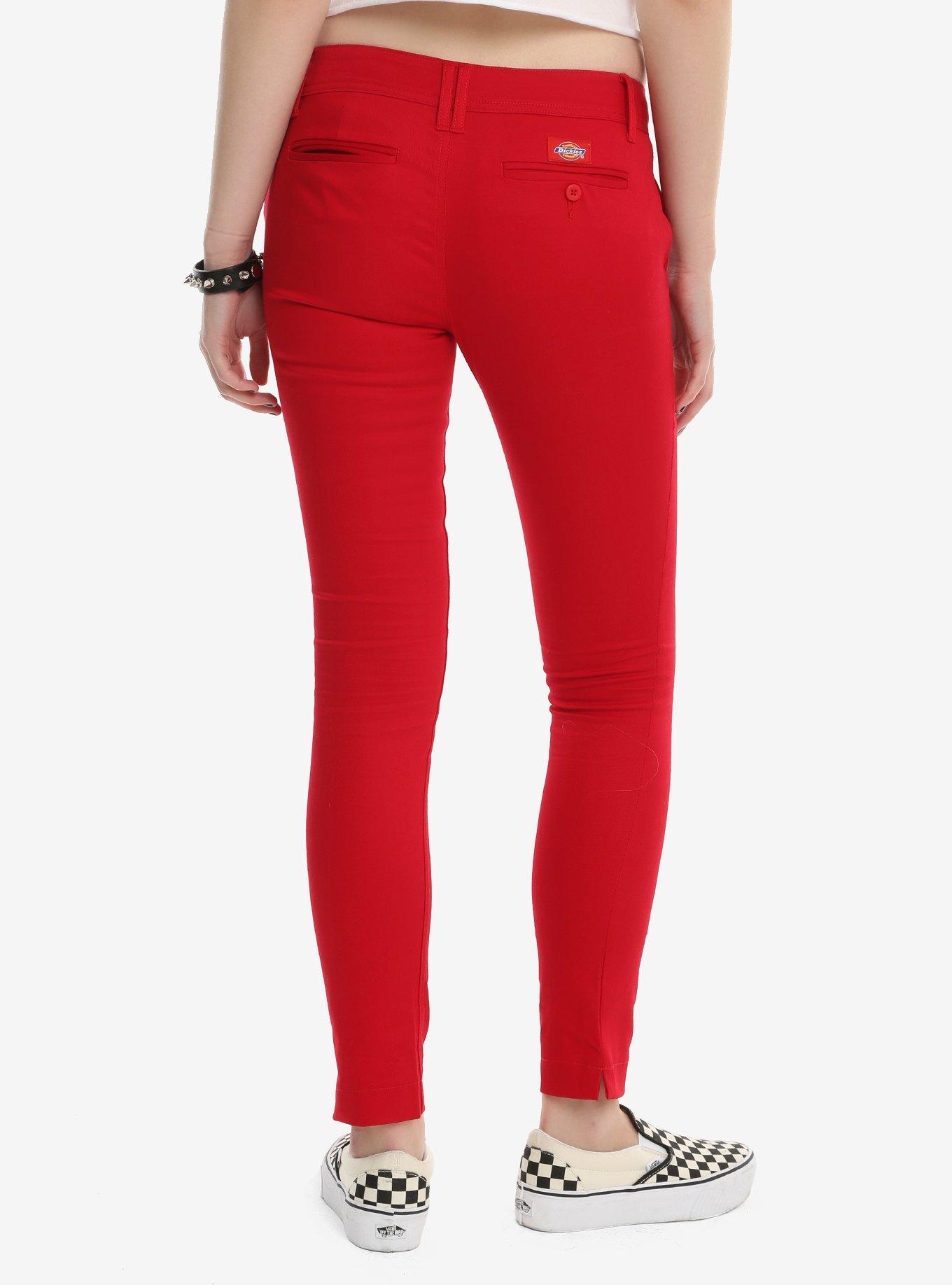 Dickies Red Super Skinny Ankle Pants, , alternate