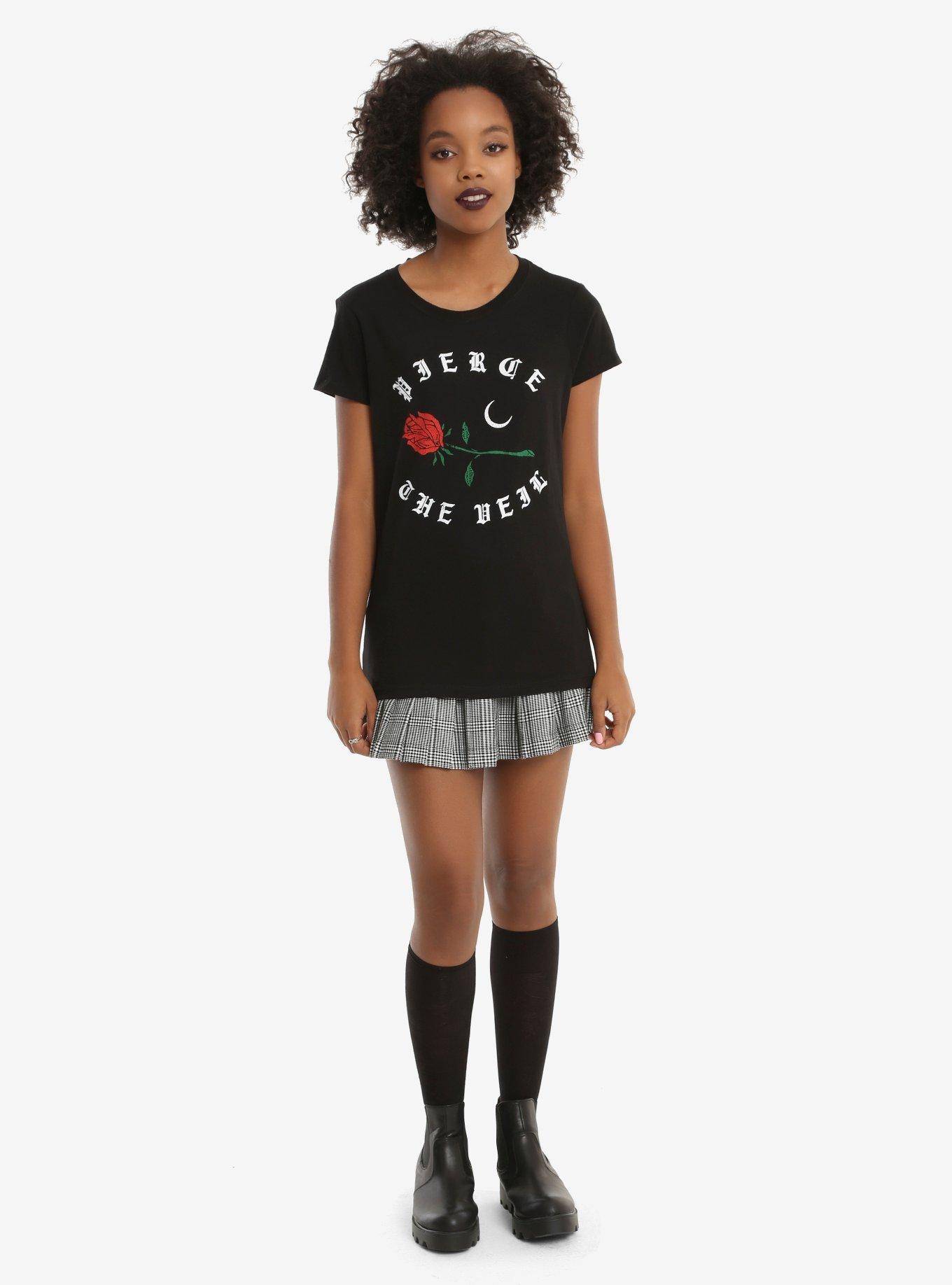 Pierce The Veil Rose Logo Girls T-Shirt, , alternate