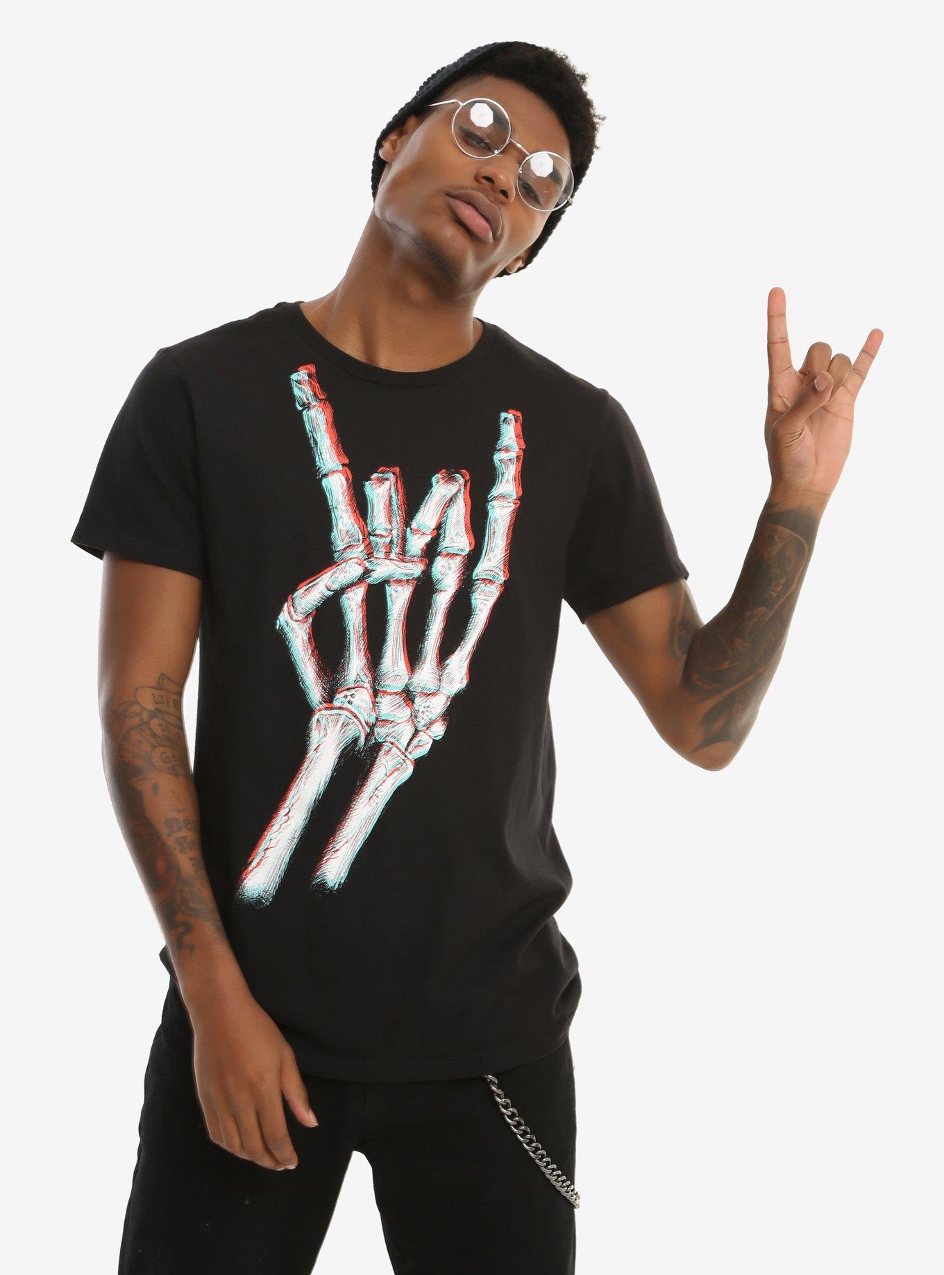 3D Skeleton Metal Hand T-Shirt, , alternate