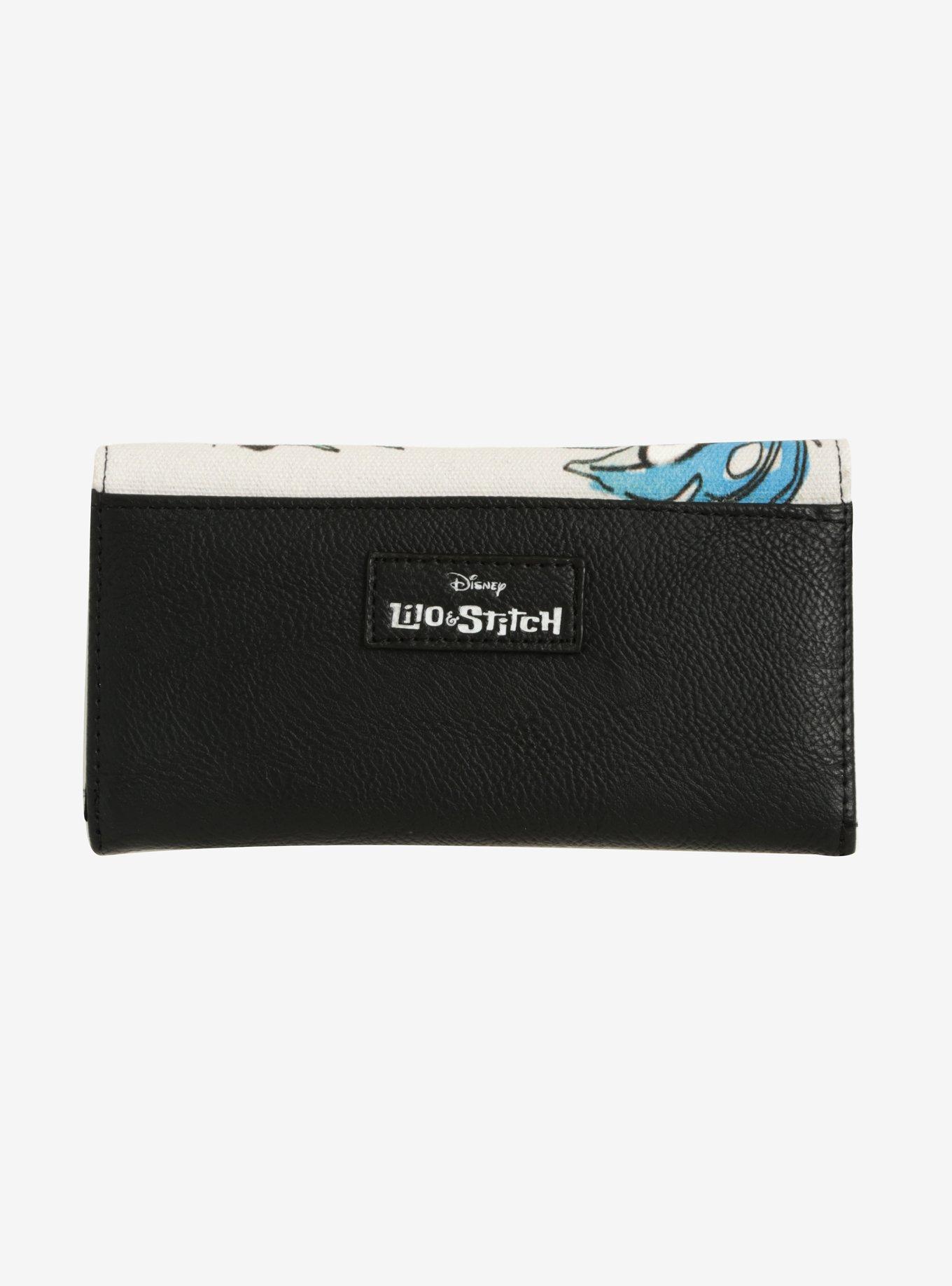 Loungefly Disney Lilo & Stitch Canvas Watercolor Flap Wallet, , alternate