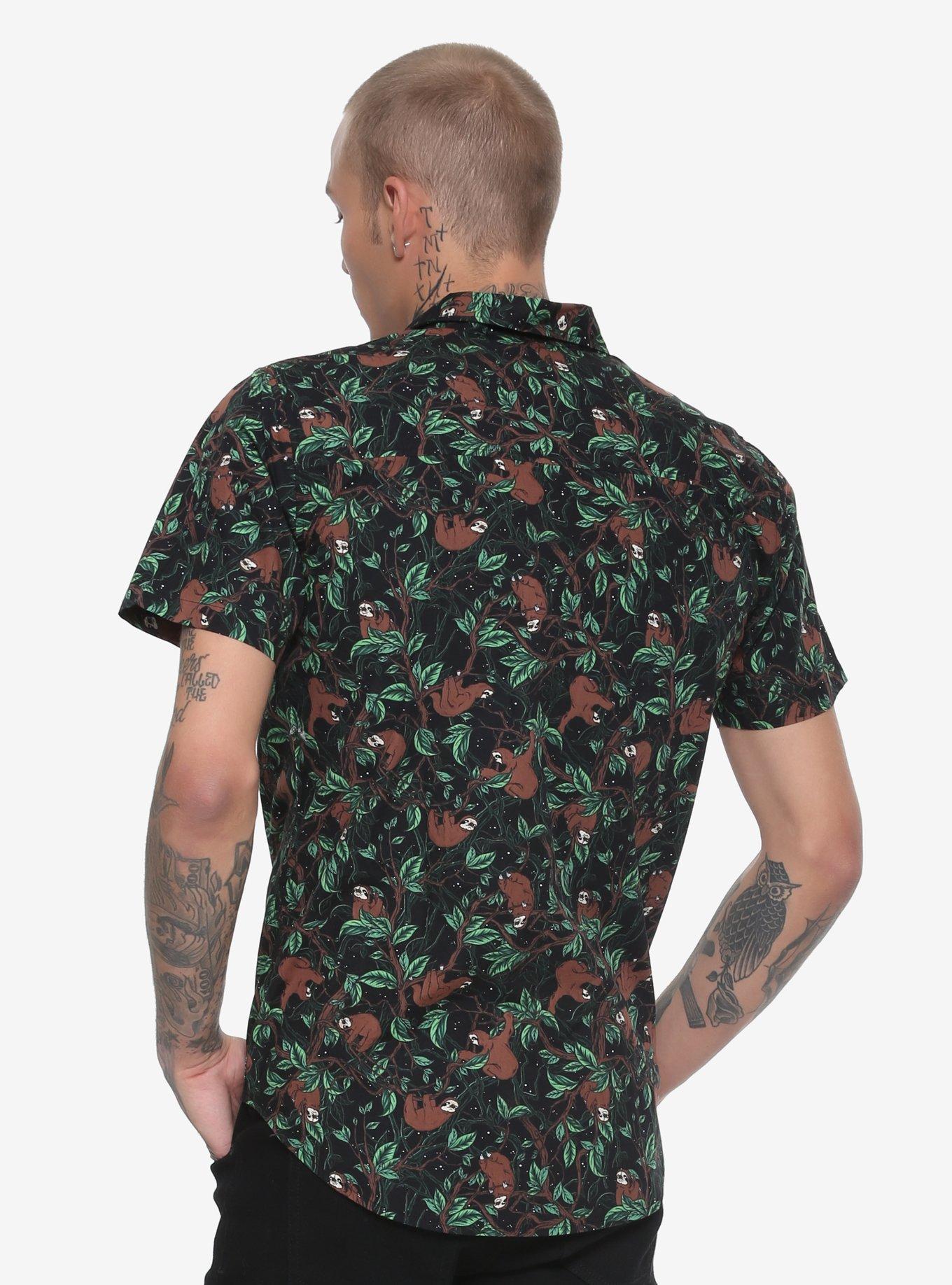 XXX RUDE Sloth Short-Sleeved Woven Button-Up, , alternate