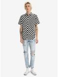 XXX RUDE Black & White Checkerboard Short-Sleeved Woven Button-Up, , alternate