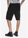 XXX RUDE Black Cargo Shorts, , alternate