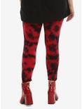 Blackheart Red & Black Tie-Dye Leggings Plus Size, , alternate
