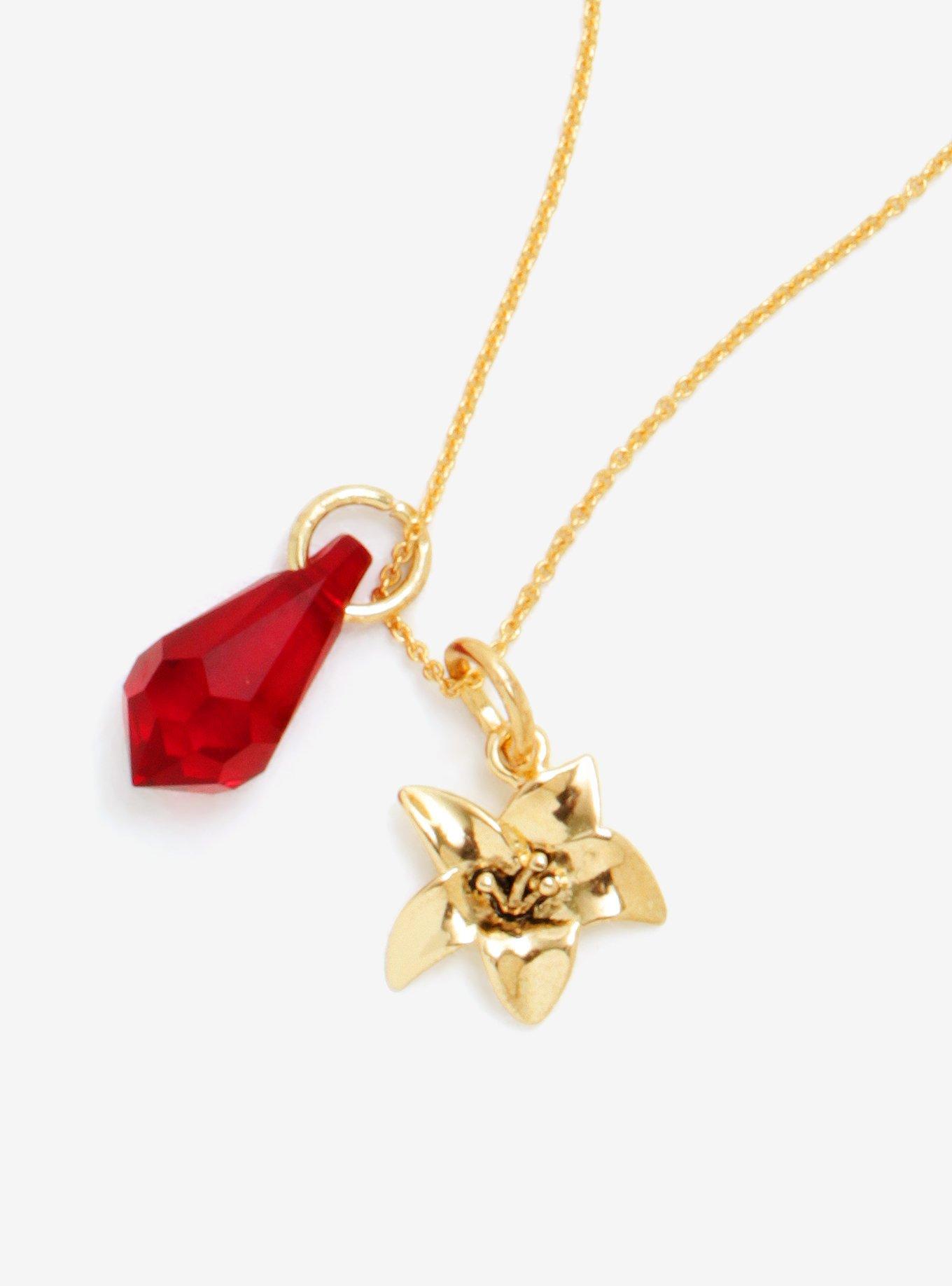 Disney Mulan Red Stone Charm Necklace, , alternate