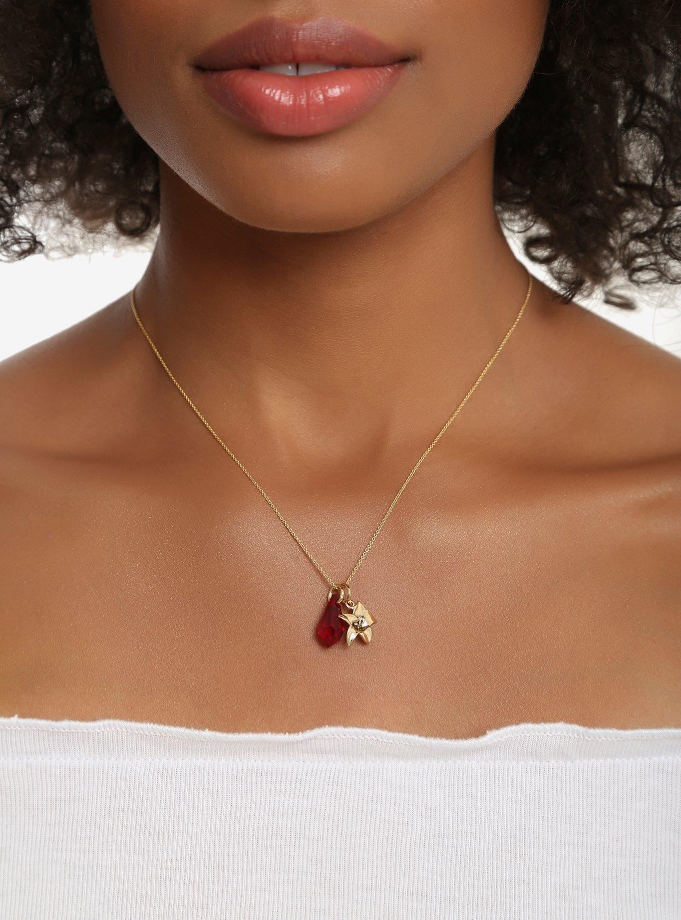 Disney Mulan Red Stone Charm Necklace, , alternate