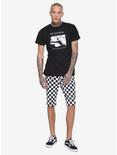 XXX RUDE Black & White Checkered Skinny Shorts, , alternate