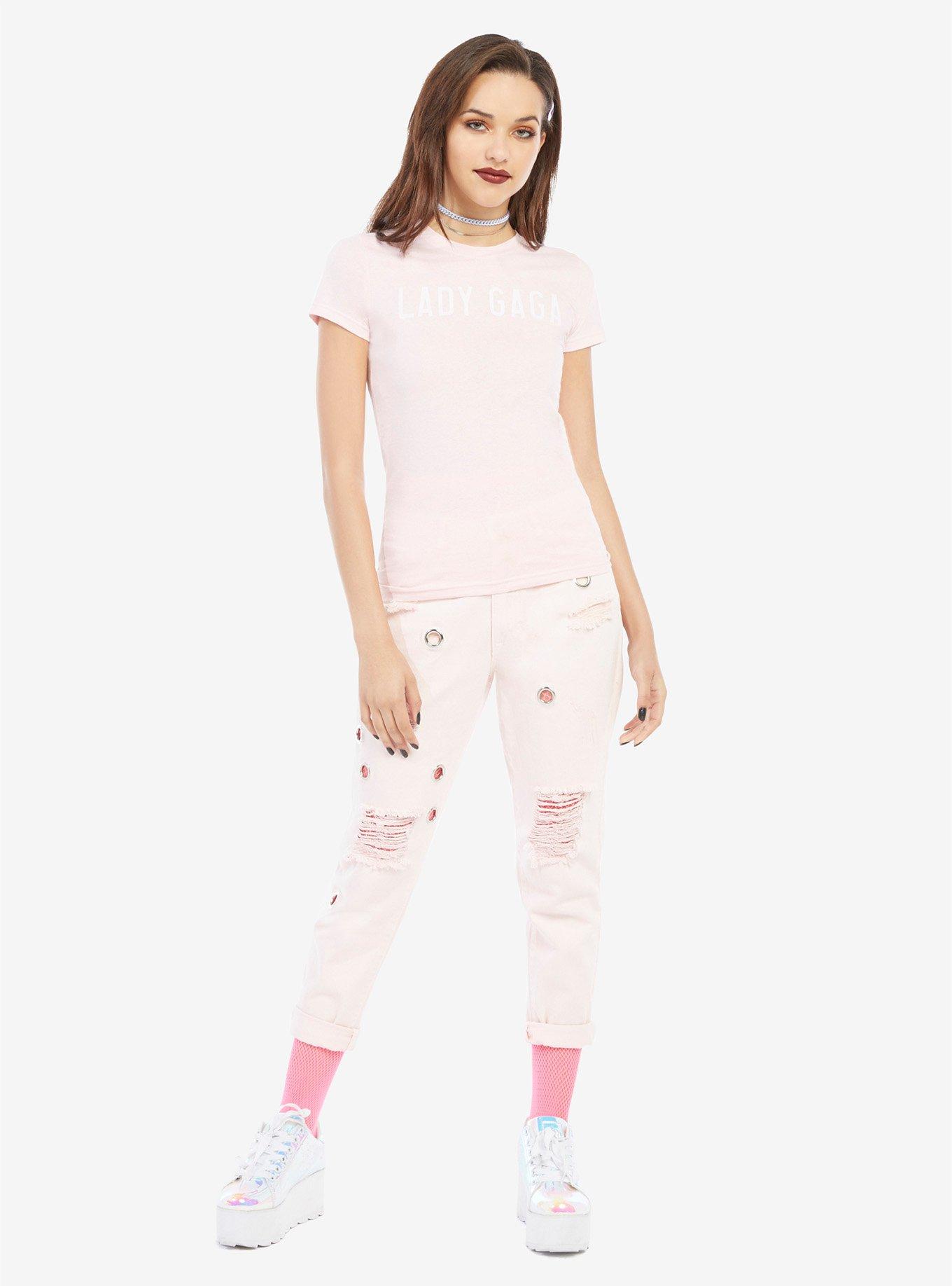 Lady Gaga Pink Logo Girls T-Shirt, , alternate