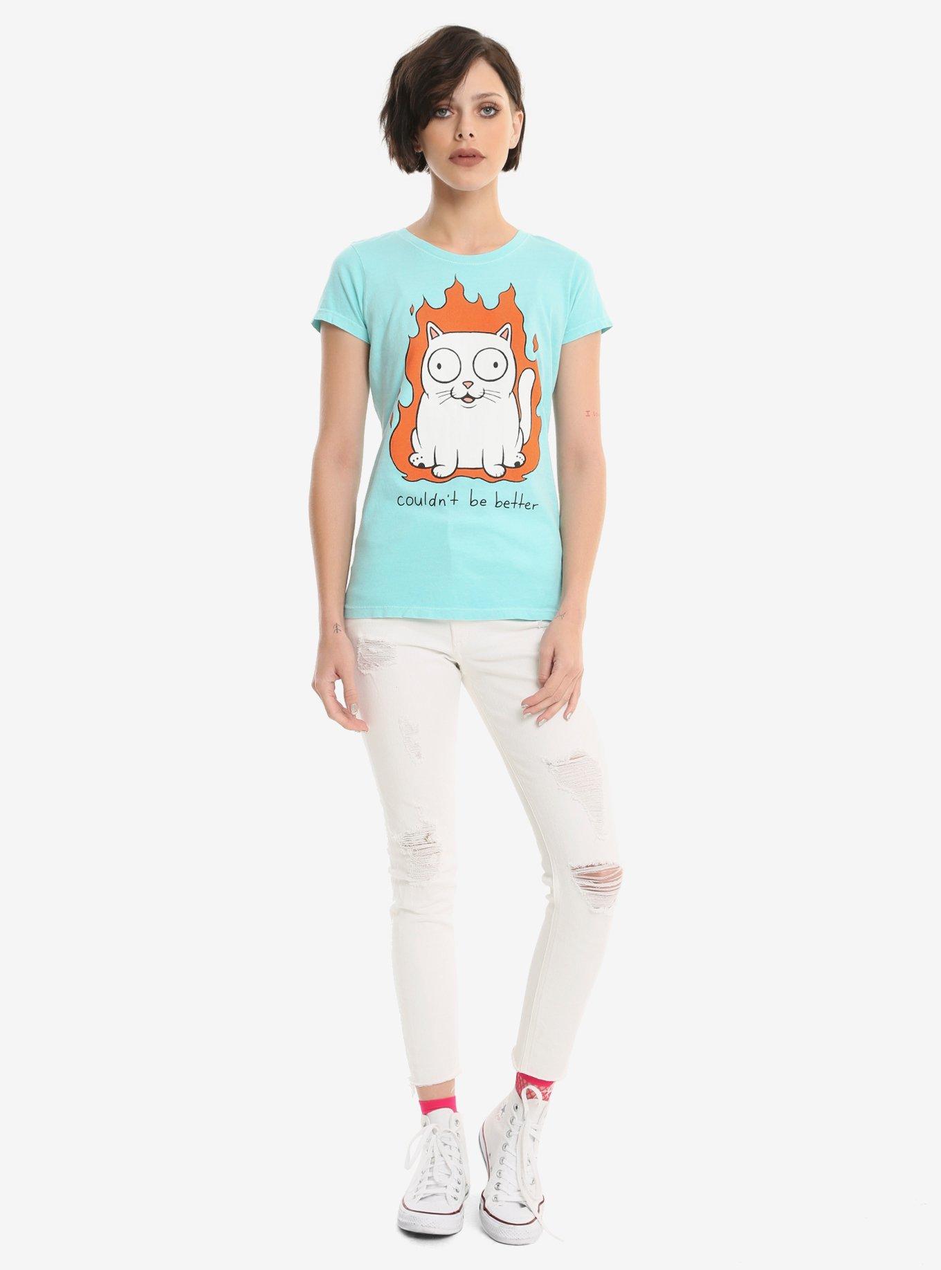Cat Couldn't Be Better Girls T-Shirt, , alternate