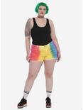 Blackheart Rainbow Ombre Shorts Plus Size, , alternate