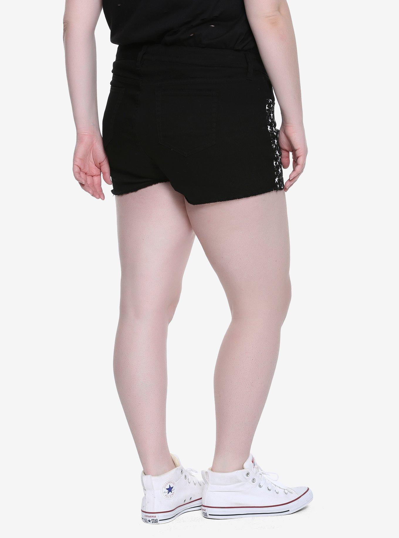 Blackheart Stars & Stripes Shorts Plus Size, , alternate
