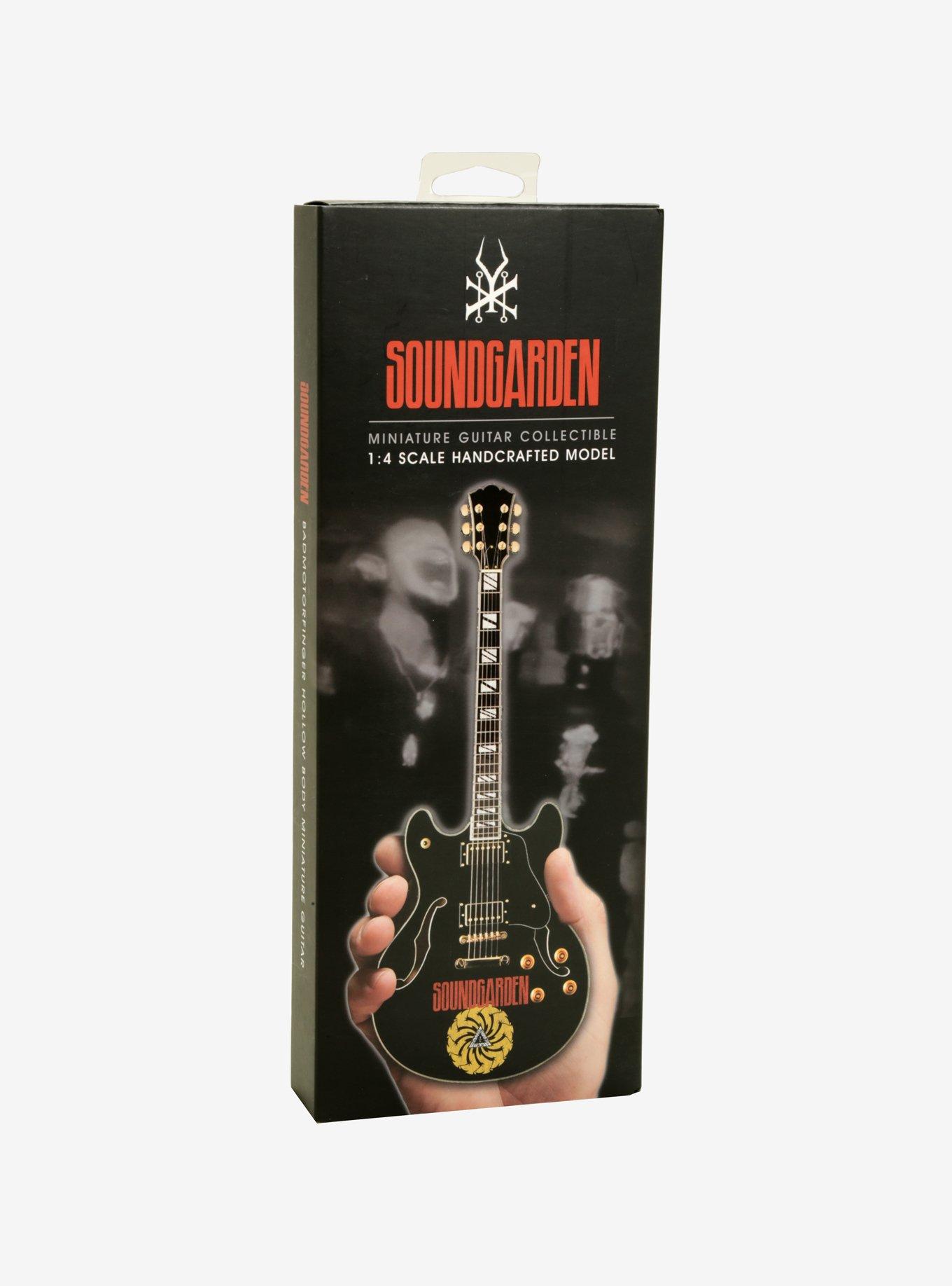 Soundgarden Logo Signature Chris Cornell Black Hollow Body Mini Guitar Model, , alternate