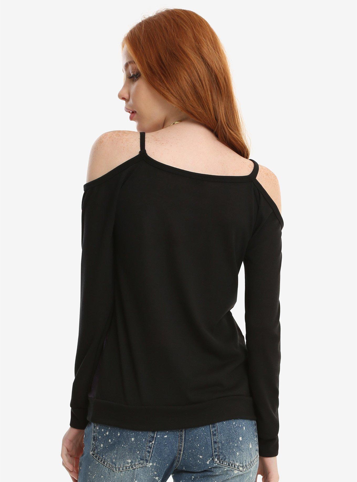 Disney The Little Mermaid Ariel Silhouette Cold Shoulder Long-Sleeved Top, , alternate