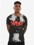 Slayer Logo Bleach Wash T-shirt, , alternate