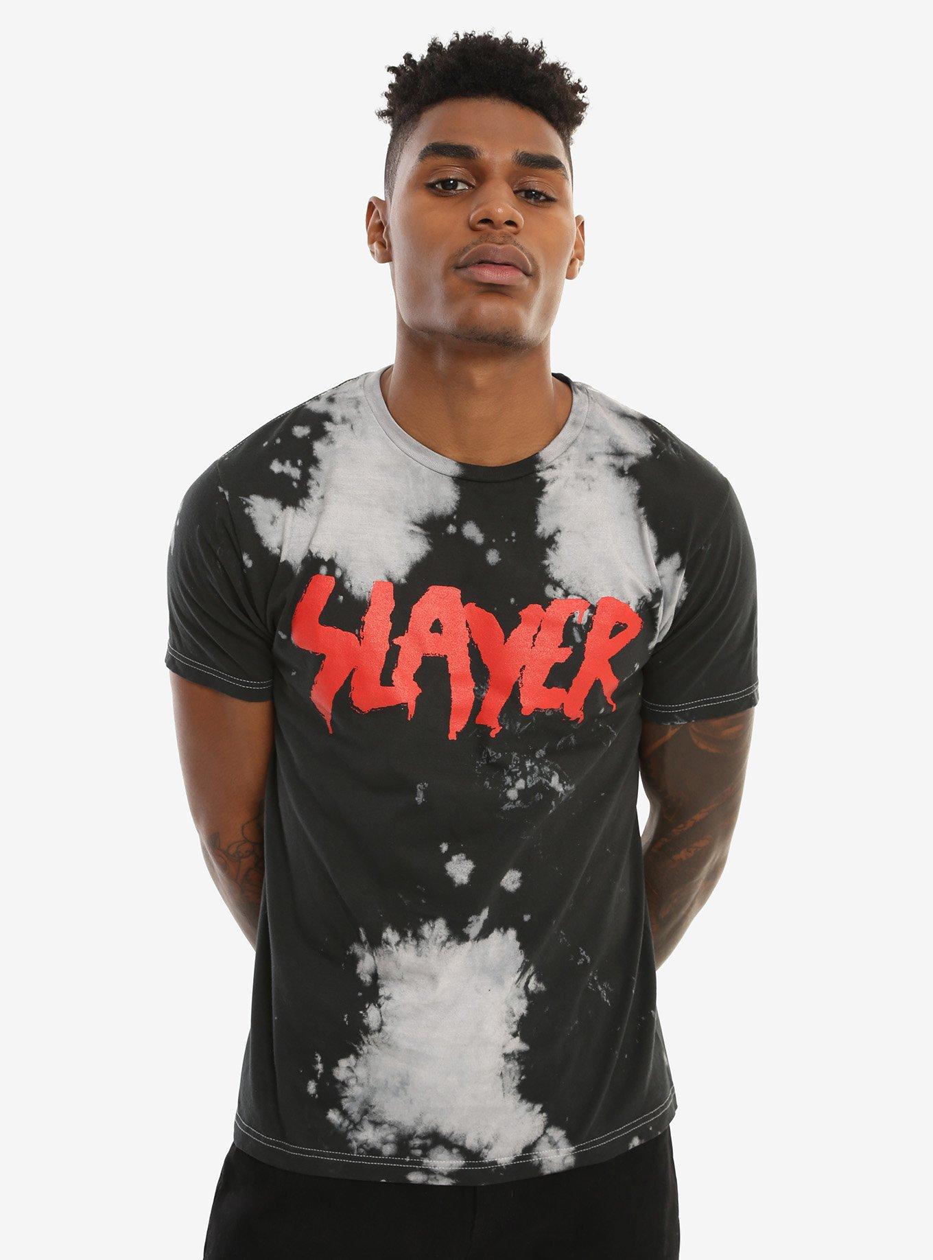 Slayer Logo Bleach Wash T-shirt, , alternate