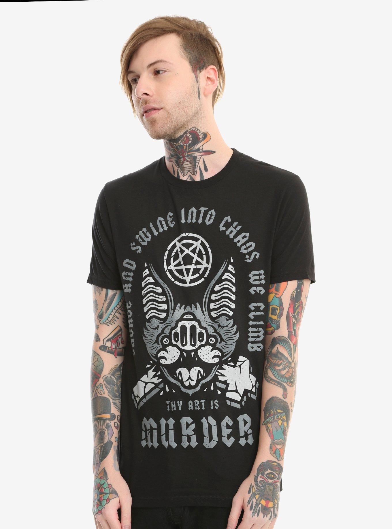 Thy Art Is Murder Bat Cross T-Shirt, , alternate