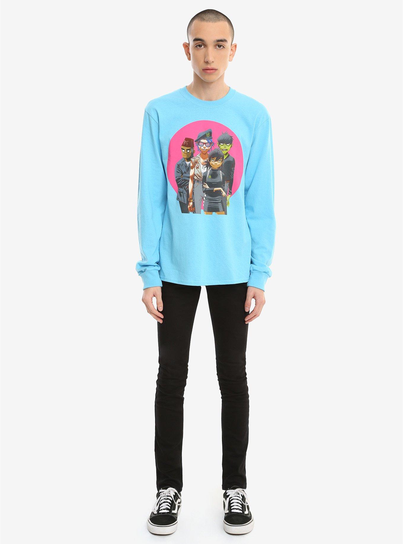 Gorillaz Group Turquoise Long-Sleeve T-Shirt, , alternate