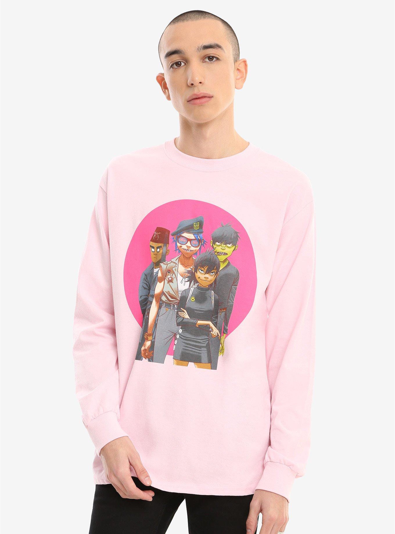 Gorillaz Group Pink Long-Sleeve T-Shirt, , alternate