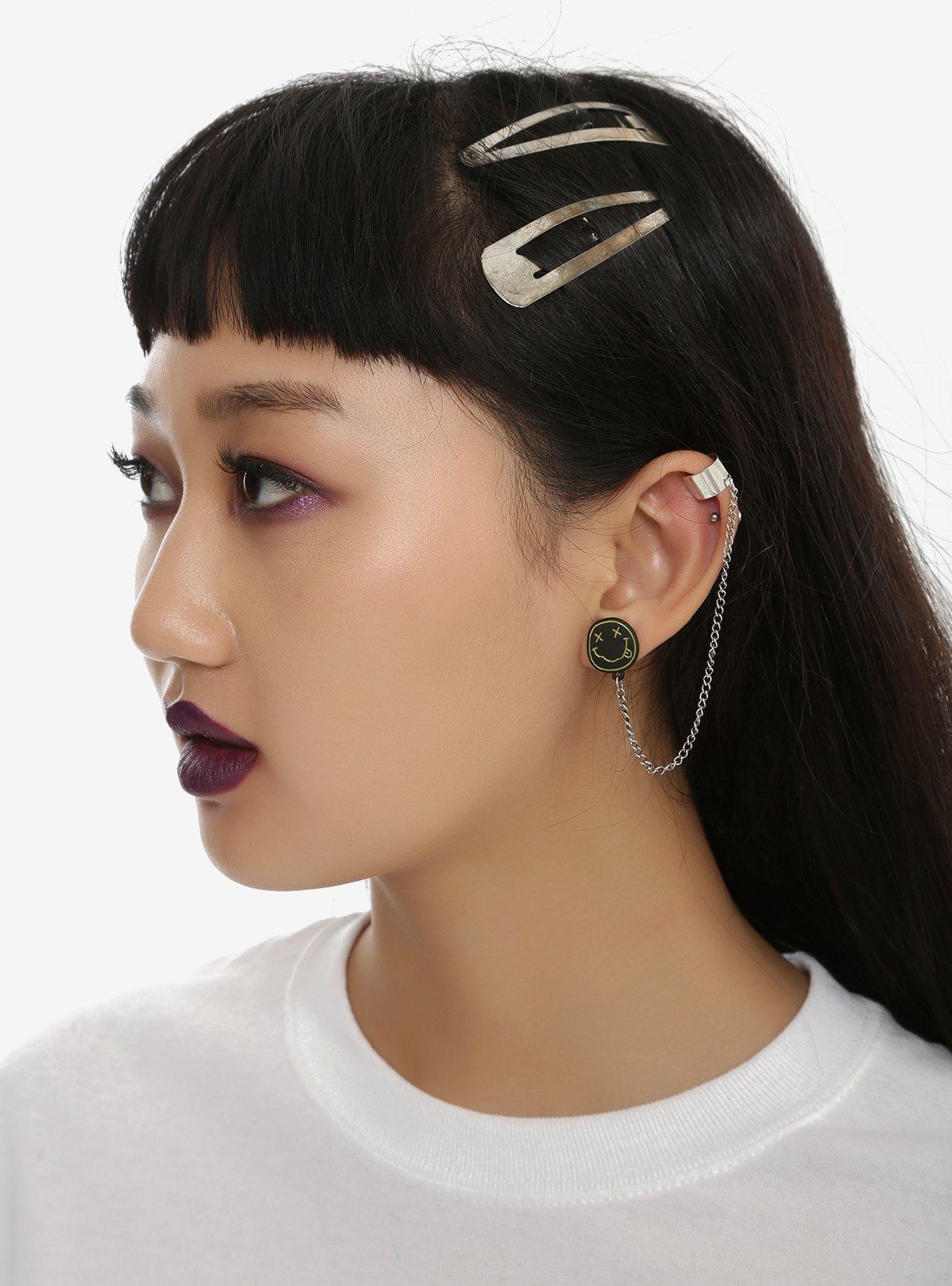 Nirvana Smiley Ear Cuff Set, , alternate