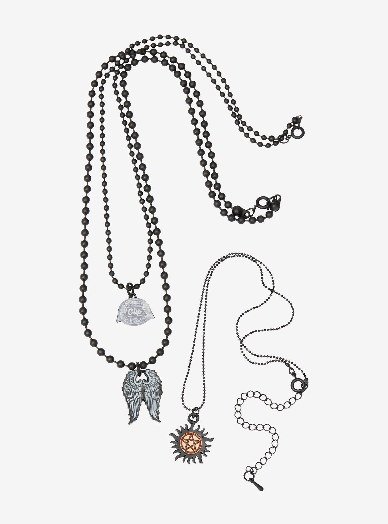 Supernatural Castiel Wings 3 Tier Necklace Set, , alternate
