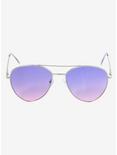 Purple Pink Ombre Aviator Sunglasses, , alternate