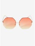 Orange To Yellow Octagonal Floating Lens Sunglasses, , alternate