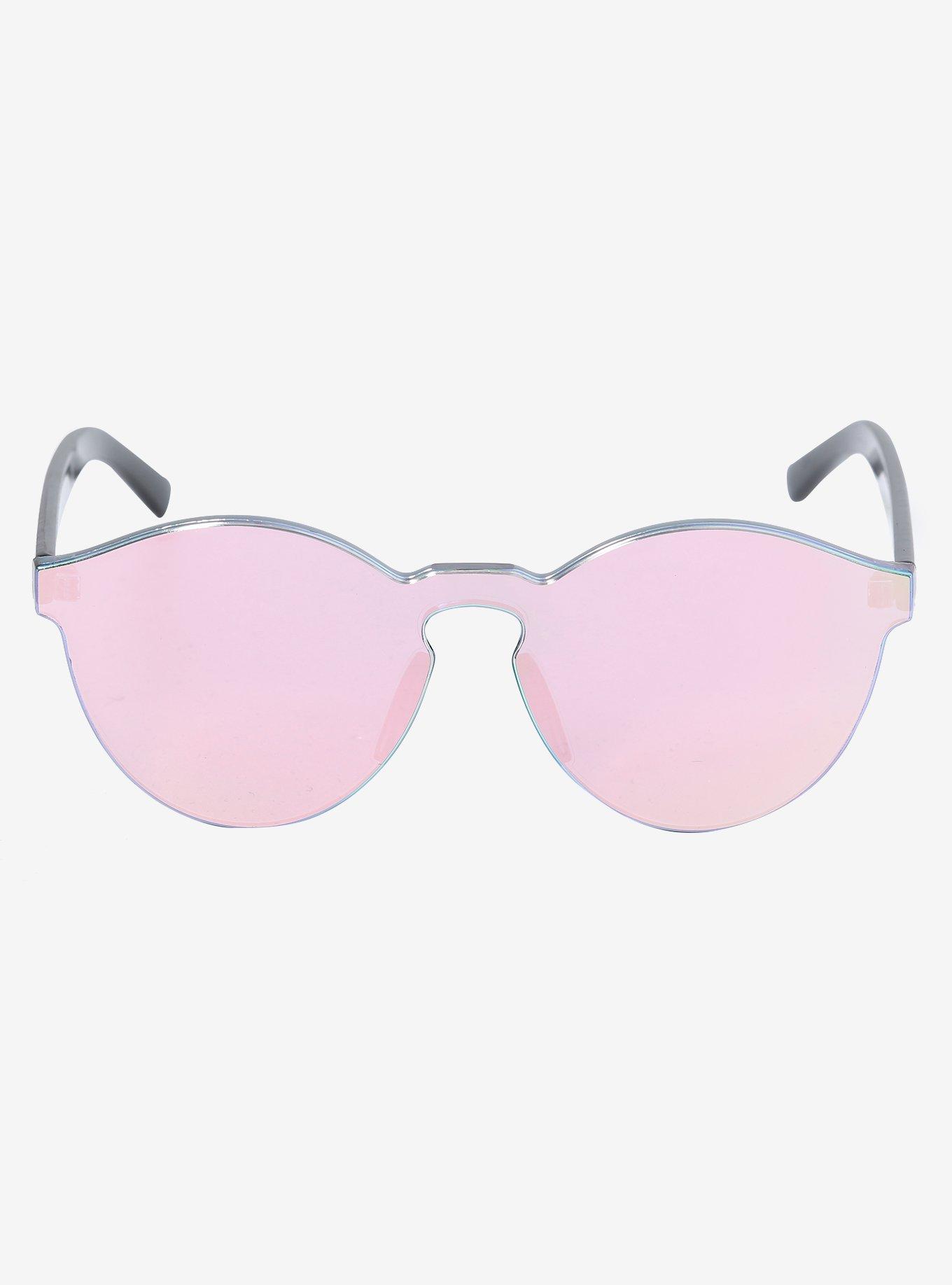 Round Shield Mirror Lens Sunglasses, , alternate