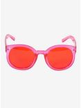 Red Lens Pink Plastic Frame Sunglasses, , alternate
