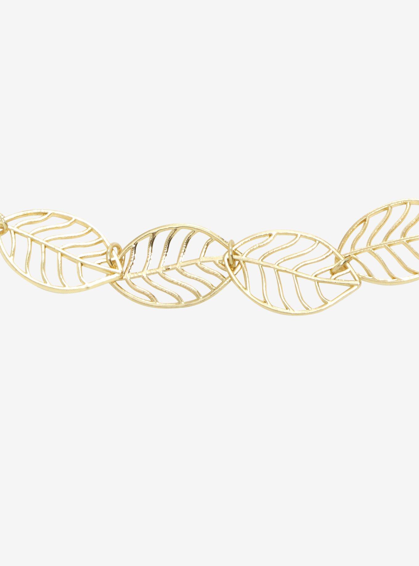 Gold Leaf Stretchy Headband, , alternate