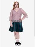 Blush Lace V-Neck Bell Sleeve Girls Top Plus Size, PURPLE, alternate