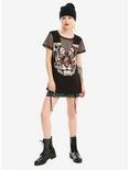 Black Fishnet Inset Tiger Girls T-Shirt, , alternate