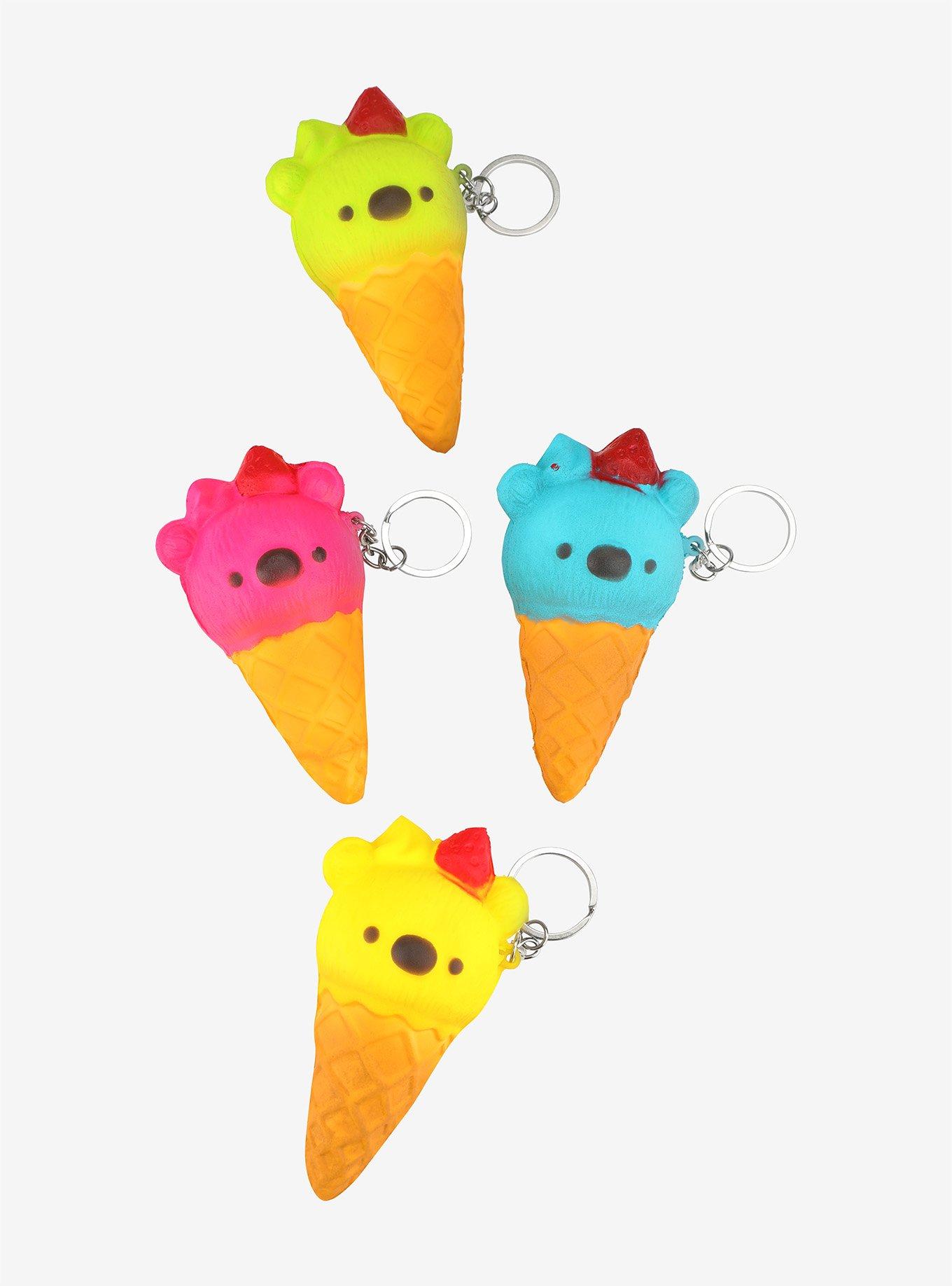Squishy Koala Ice Cream Cone Key Chain, , alternate