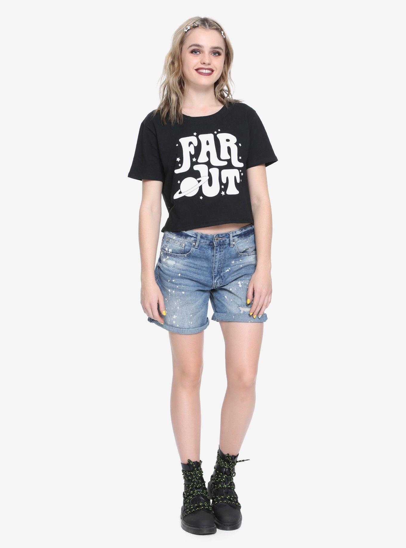 Far Out Glow-In-The-Dark Girls Crop Top, , alternate