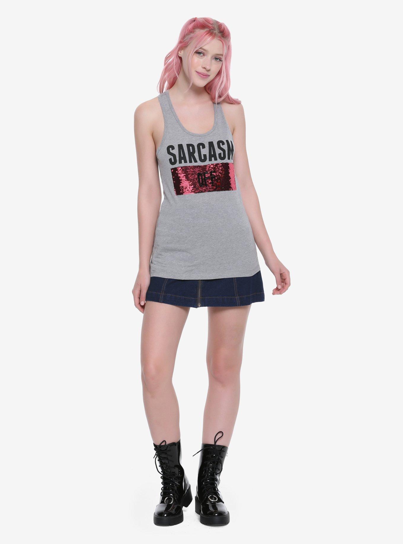Sarcasm Sequin Girls Tank Top | Hot Topic