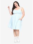 Blue & White Striped Cutout Fit & Flare Dress Plus Size, BLUE, alternate