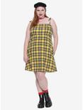 Yellow Plaid Cami Dress Plus Size, , alternate