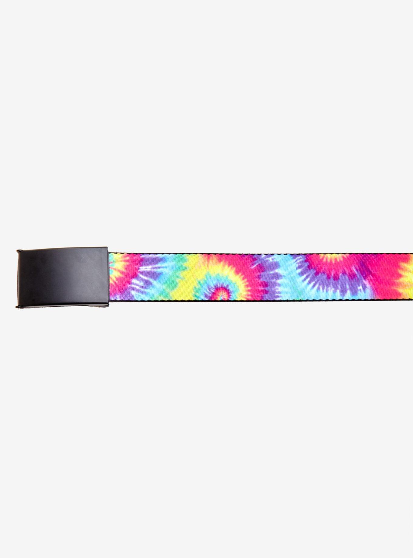 Rainbow Tie Dye Web Belt | Hot Topic