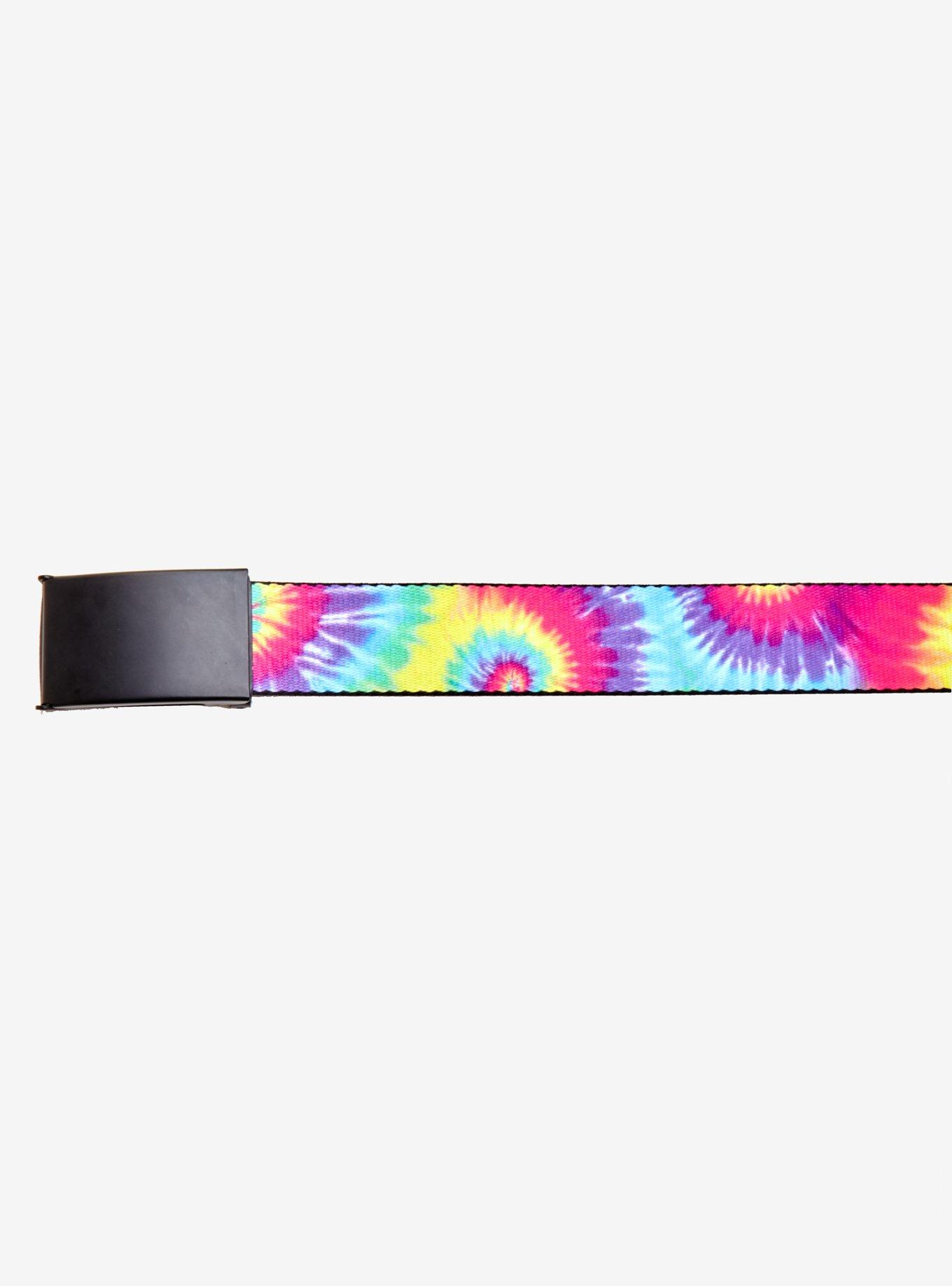 Rainbow Tie Dye Web Belt, , alternate