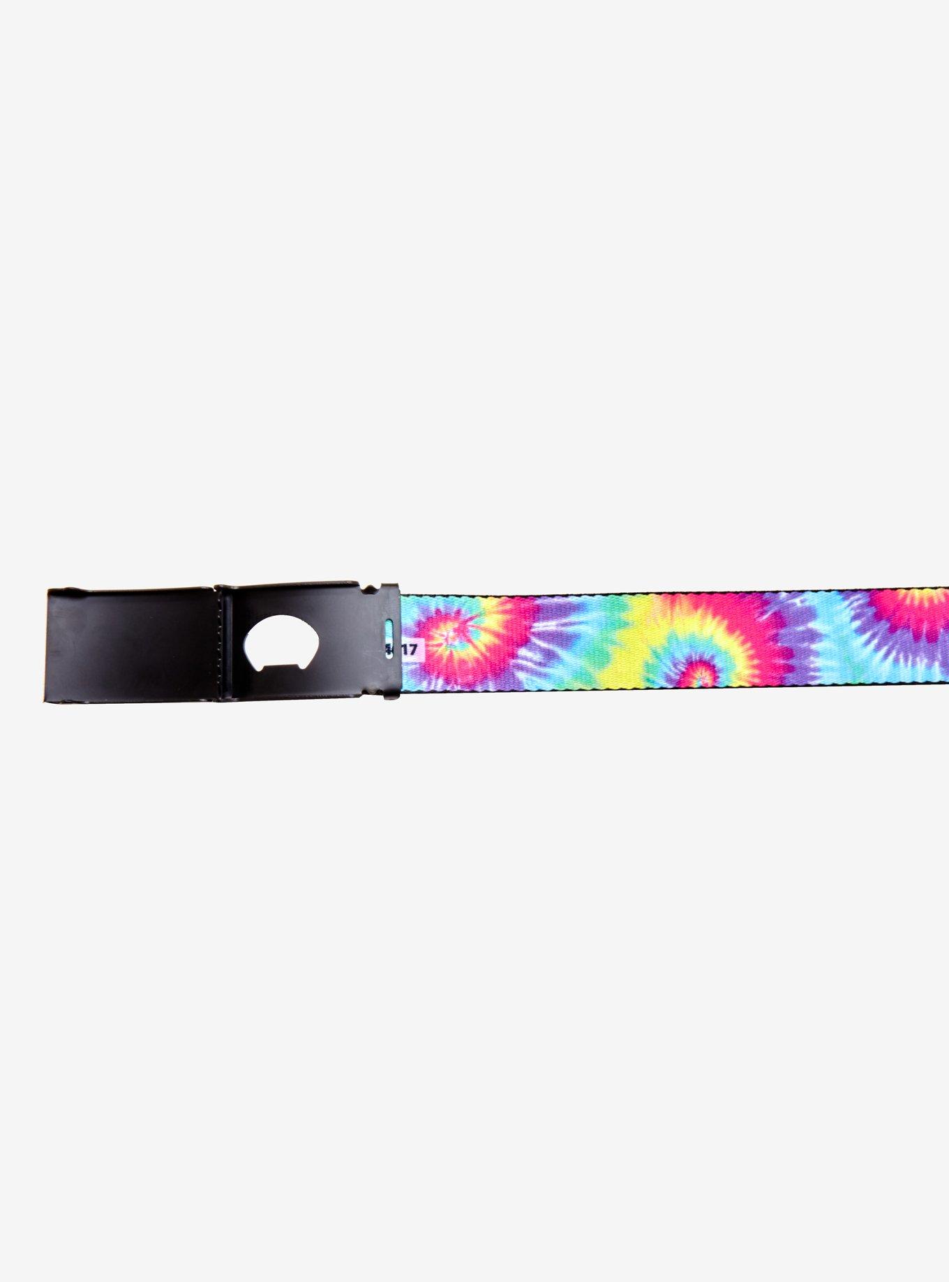 Rainbow Tie Dye Web Belt, , alternate