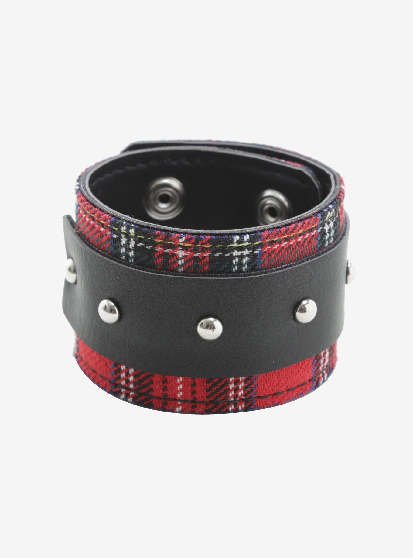 Red Plaid Wrist Cuff, , alternate