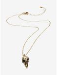 Blackheart Gold Bird Skull Necklace, , alternate