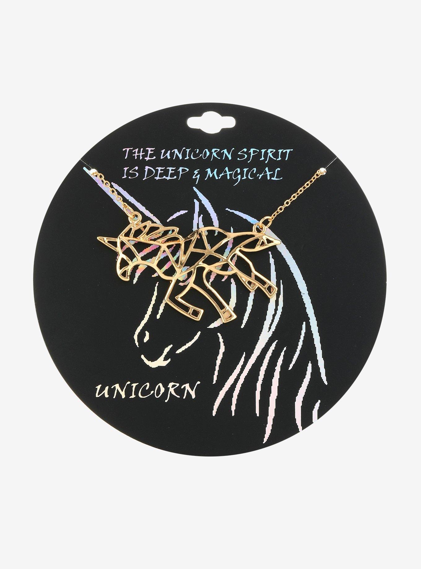 Geometric Unicorn Necklace, , alternate