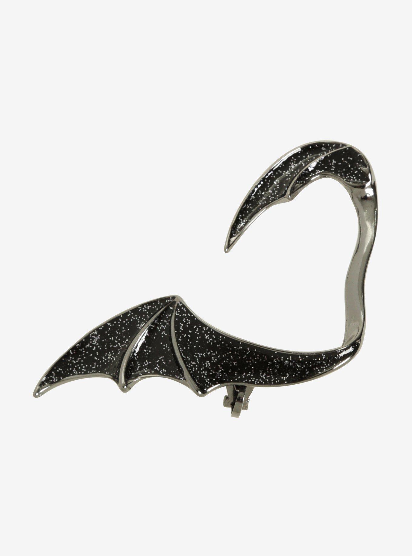 Blackheart Black Dragon Wing Ear Cuff, , alternate