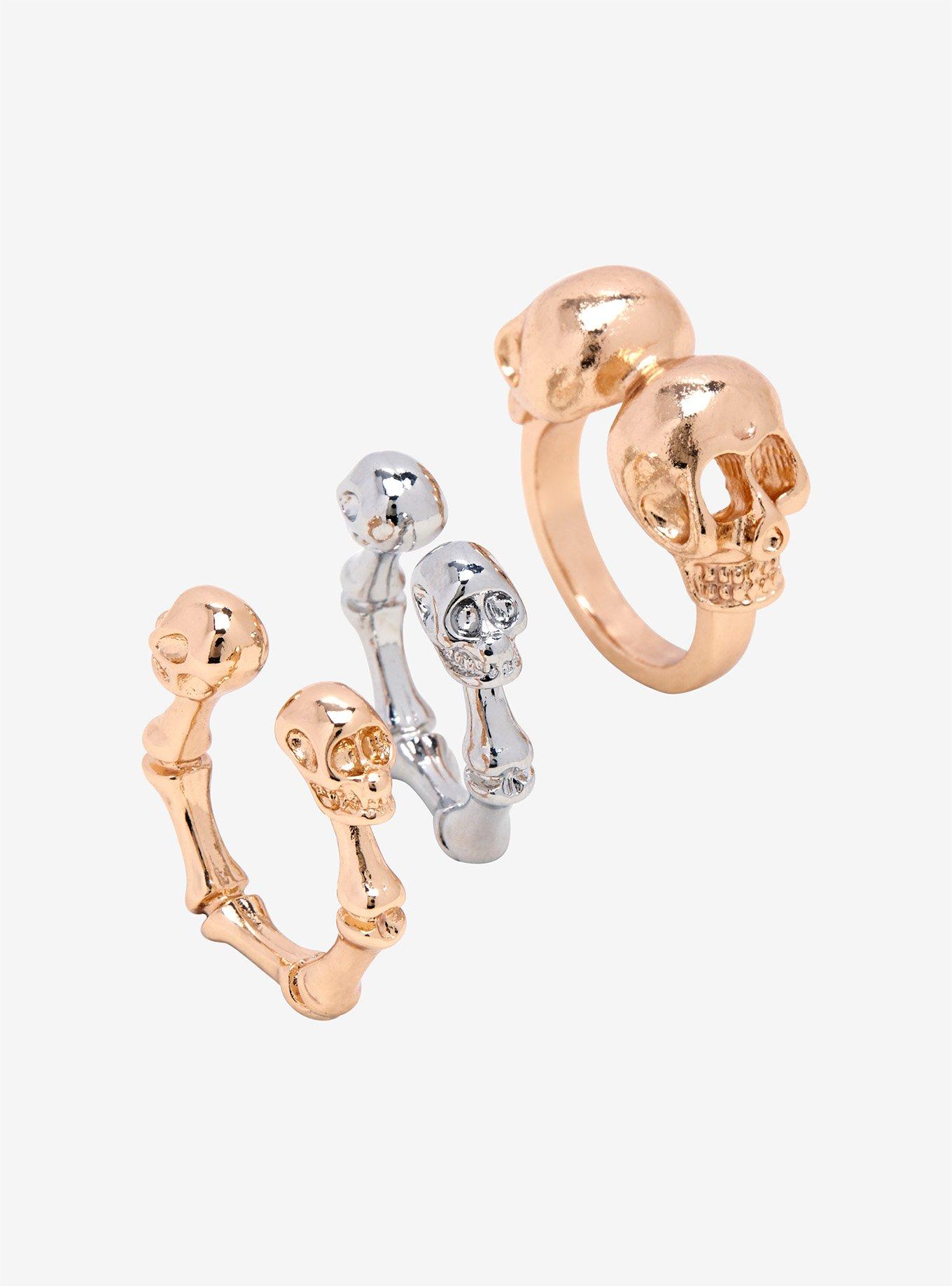 Blackheart Skull & Bones Ring Set, , alternate