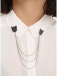 Blackheart Glitter Cat Collar Pin, , alternate