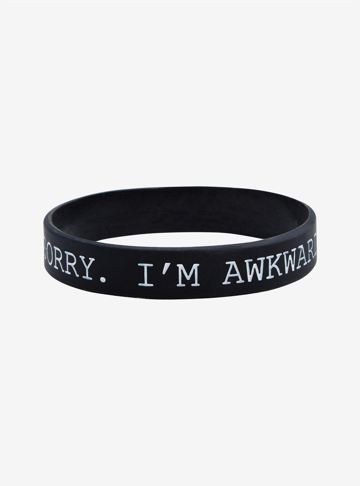 Sorry I'm Awkward Rubber Bracelet, , alternate