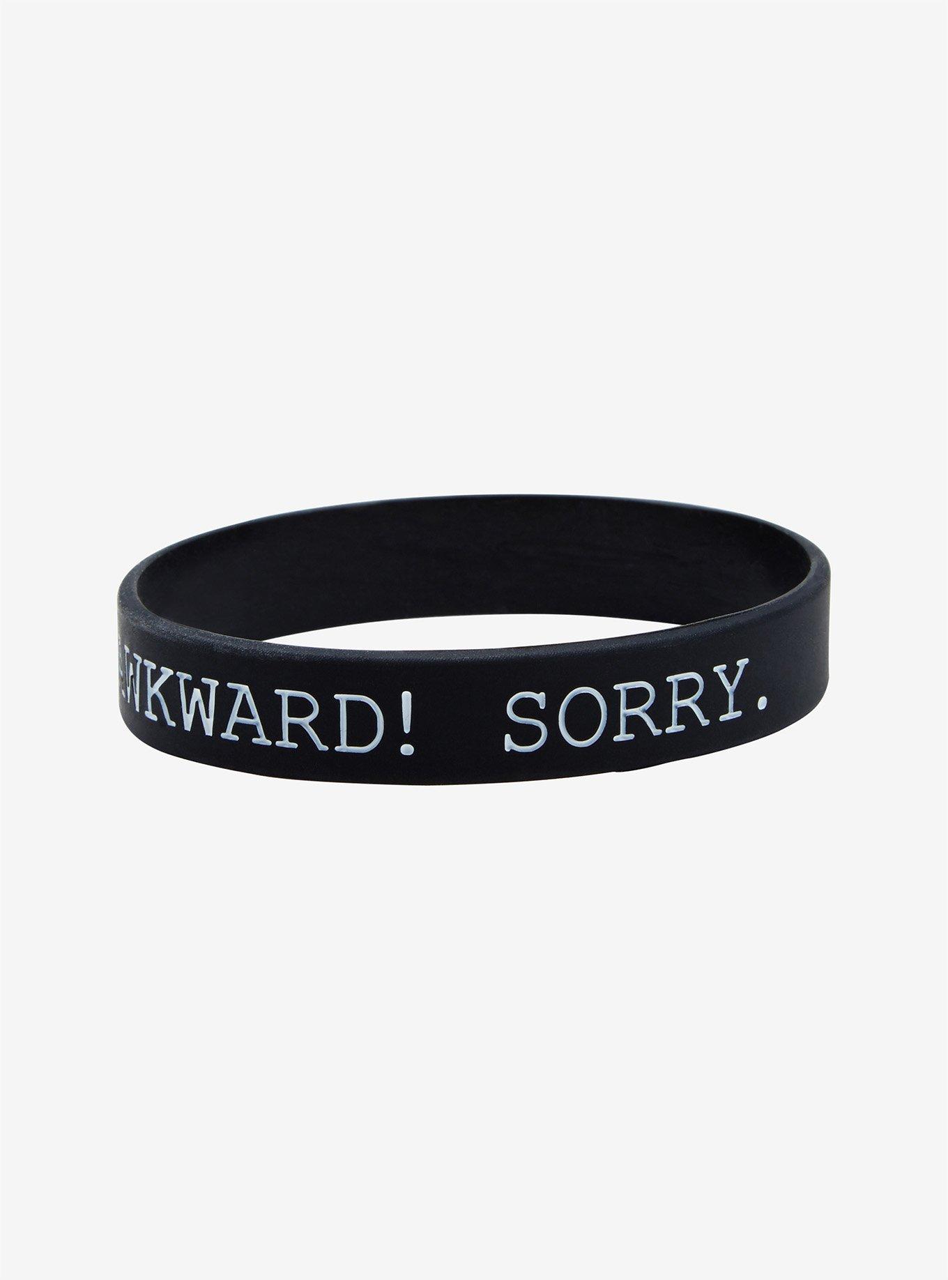 Sorry I'm Awkward Rubber Bracelet, , alternate