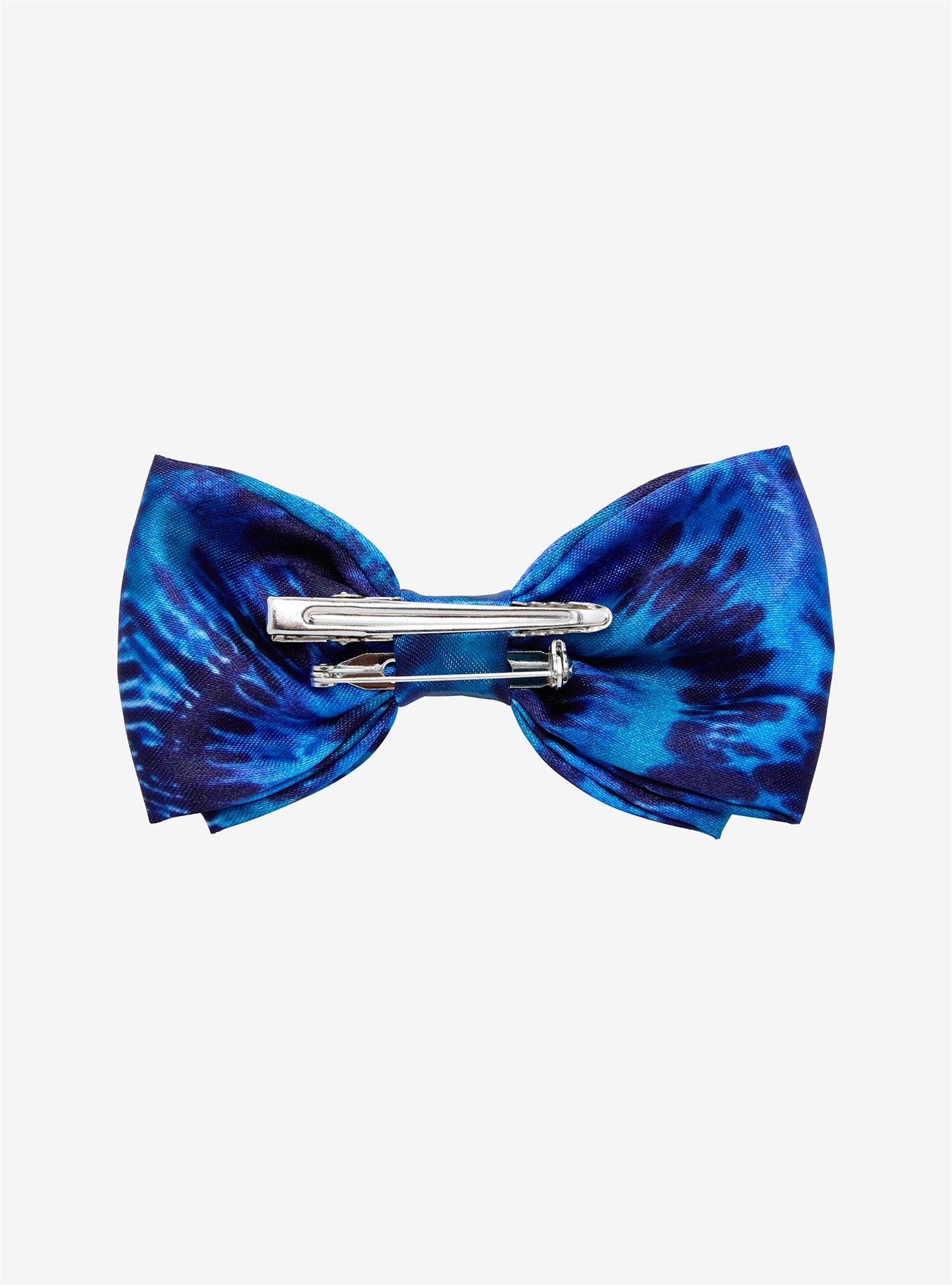 Blue Tie Dye Hair Bow, , alternate