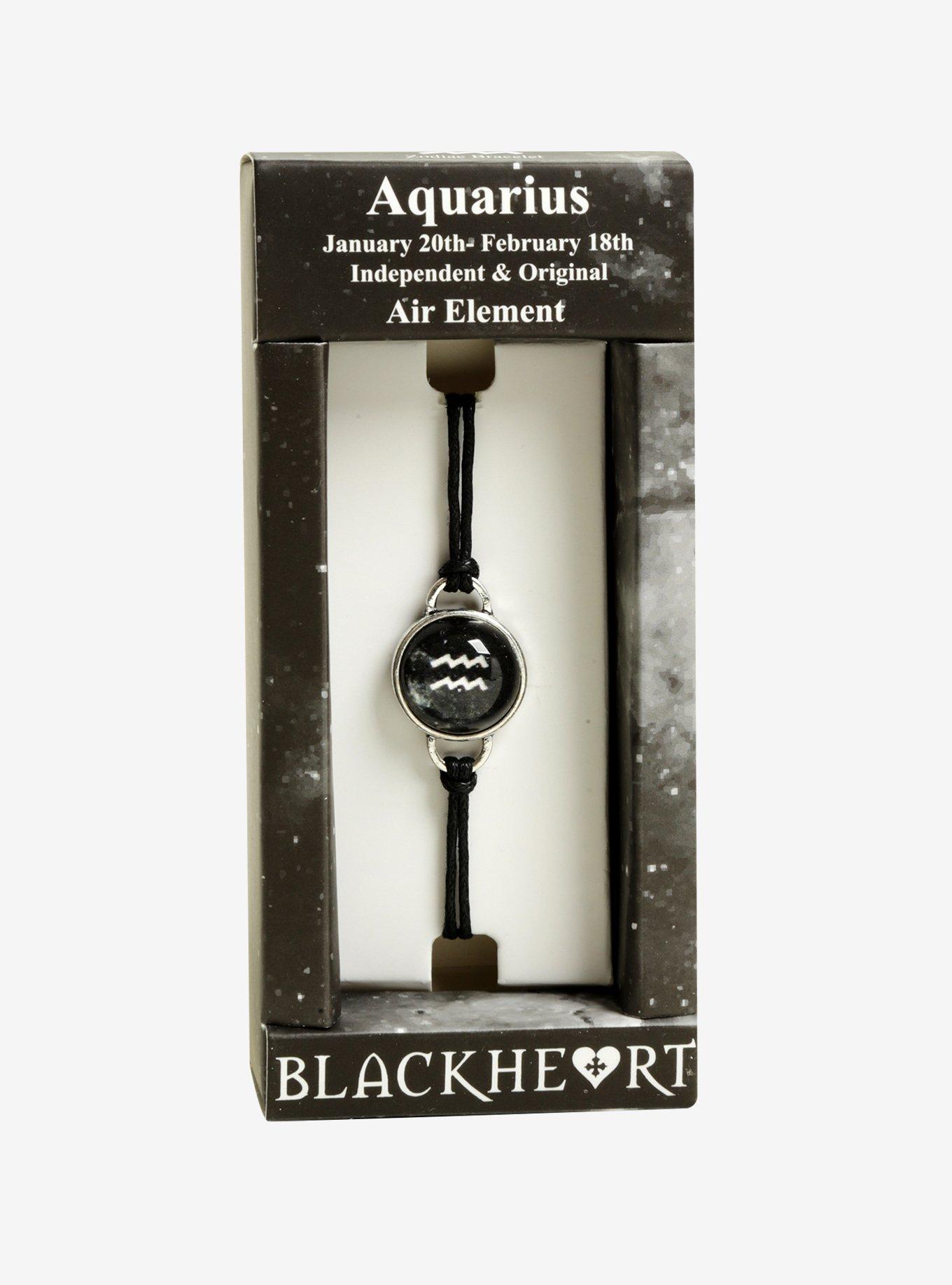 Blackheart Aquarius Zodiac Cord Bracelet, , alternate